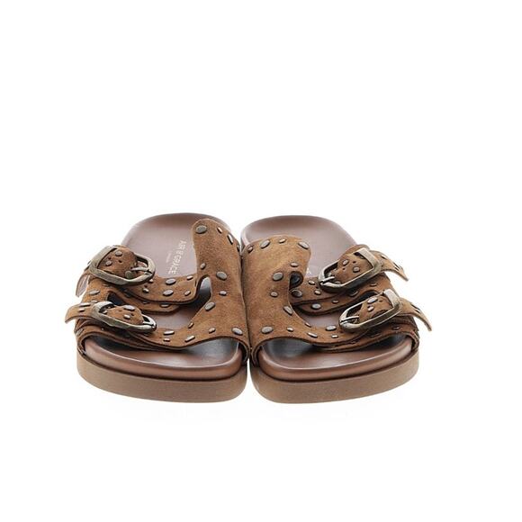 Air & Grace Brown suede studded Moli sandals - Picture 2 of 7
